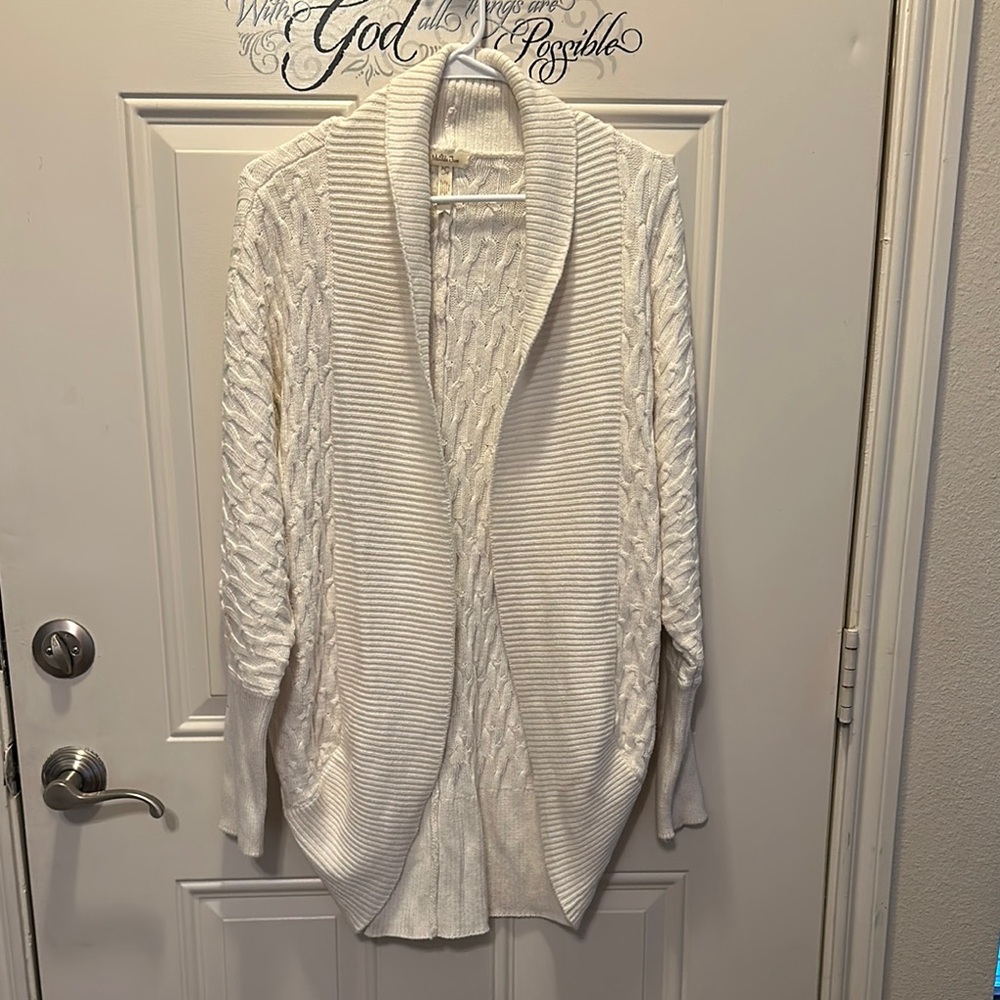 Matilda Jane Women’s Cream Cable Knit Silent Night Cardigan / Size S / Box 30-15